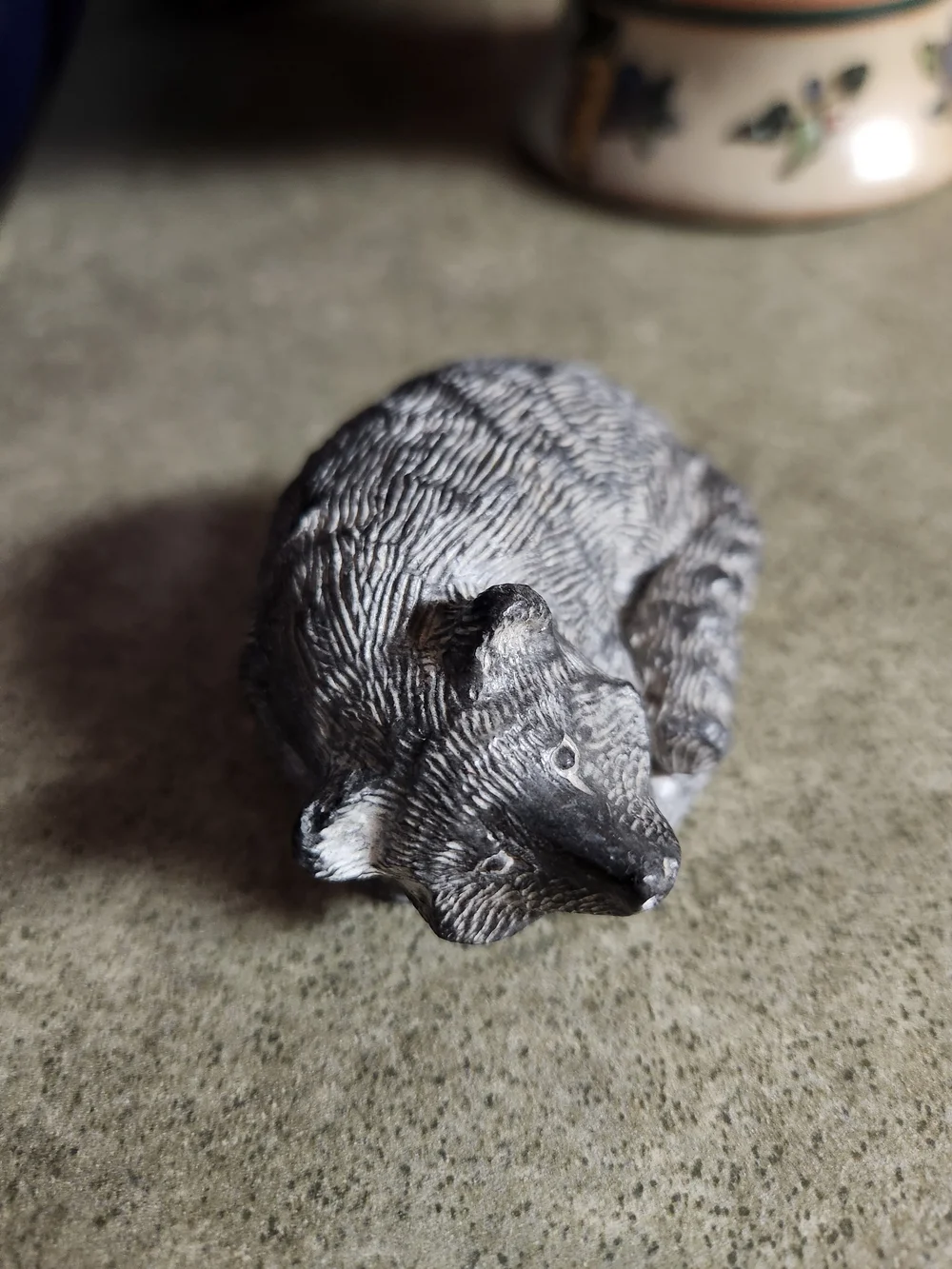 Small Gray Sleeping Animal Figurine for Small Pets Decor
